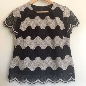 Banana Republic striped lace blouse